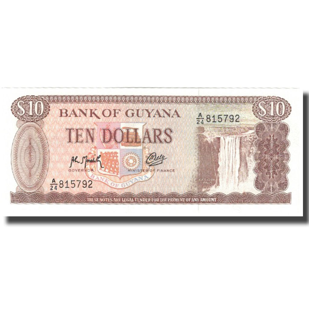 Banknote, Guyana, 10 Dollars, KM:23f, UNC(65-70)