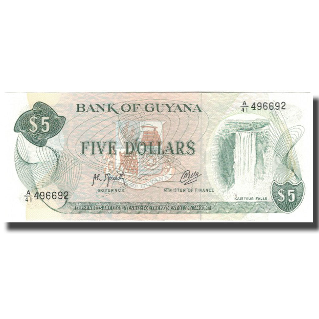 Banknote, Guyana, 5 Dollars, KM:22f, UNC(65-70)
