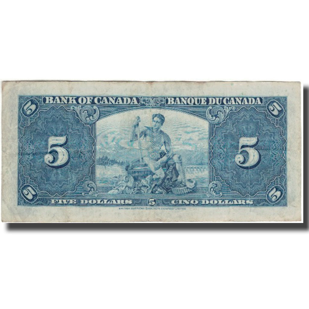 Billete, 5 Dollars, Canadá, 1937-01-02, KM:60b, BC