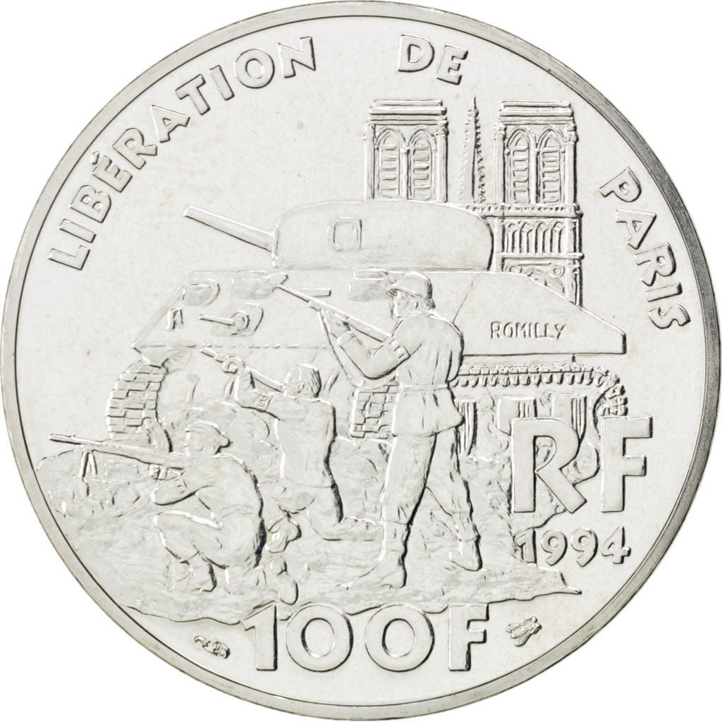 FRANCE, 100 Francs, 1994, KM #1045.1, MS(65-70), Silver, Gadoury #935, 15.00