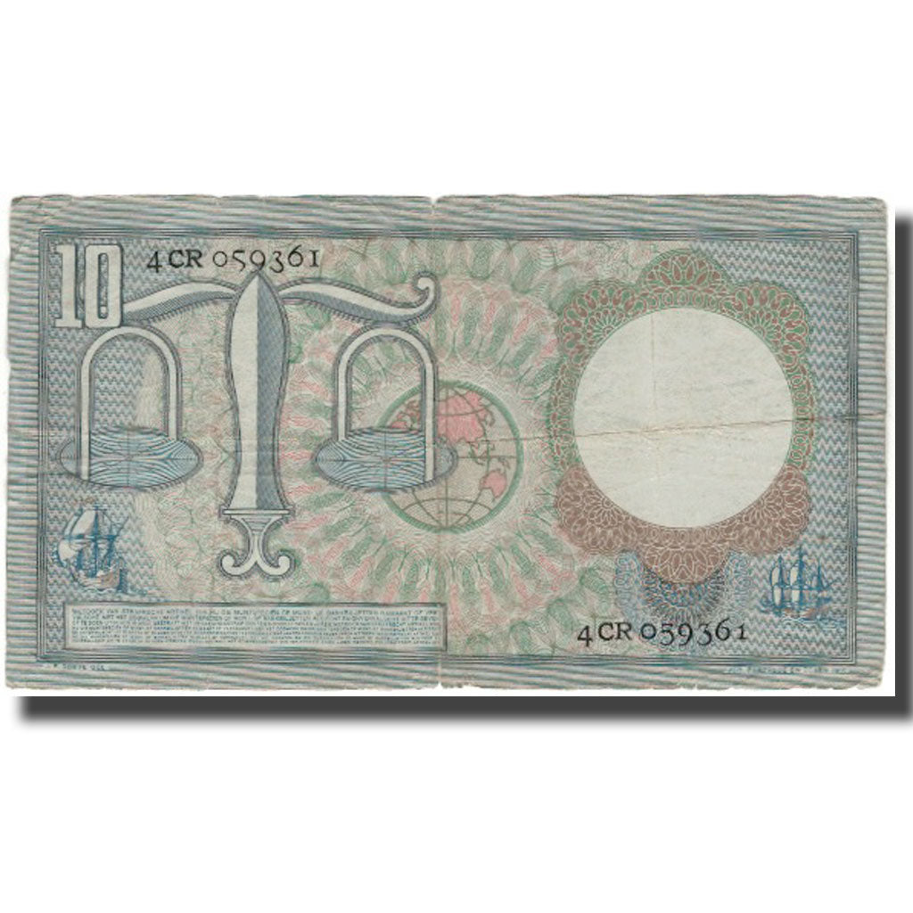 Nota, Países Baixos, 10 Gulden, 1953-03-23, KM:85, VF(20-25)