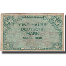 Banknote, GERMANY - FEDERAL REPUBLIC, 1/2 Deutsche Mark, 1948, KM:1a, VF(30-35)