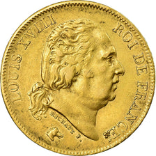 Coin, France, Louis XVIII, Louis XVIII, 40 Francs, 1824, Paris, VF(30-35), Gold