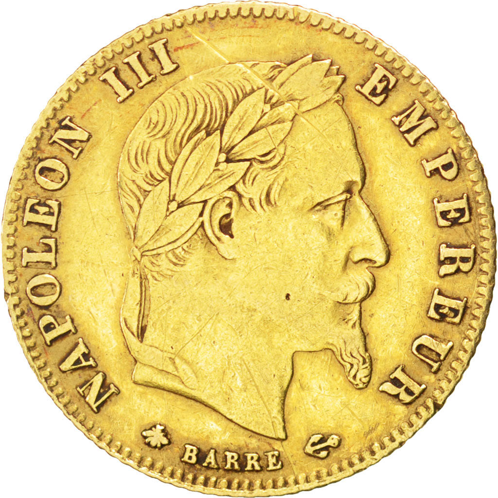 FRANCE, 5 Francs, 1868, Paris, KM #803.1, MS(60-62), Gold, Gadoury #1002, 1.60