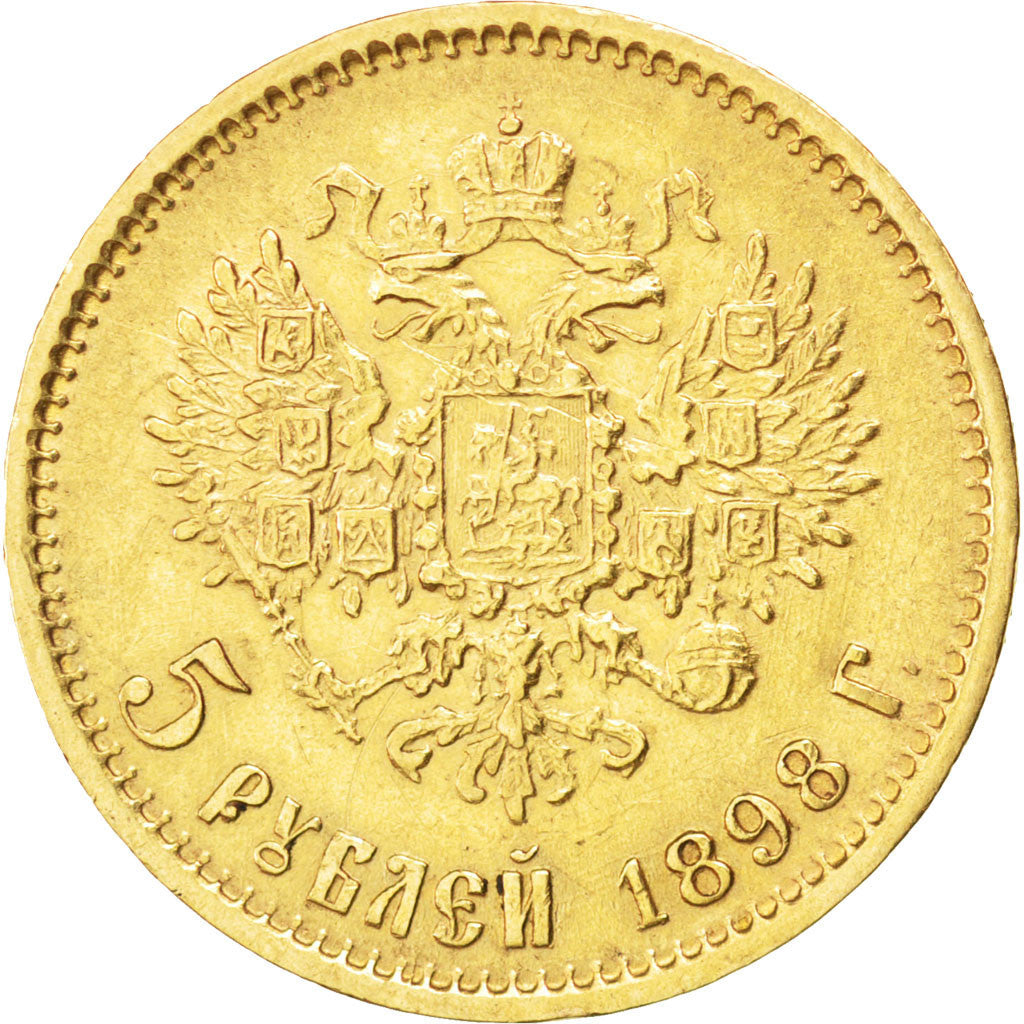 Russie, Nicolas II, 5 Roubles 1898 Saint-Pétersbourg, KM 62