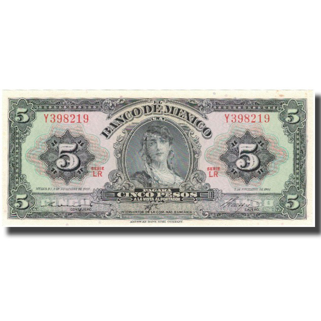 Banconote, Messico, 5 Pesos, 1961-11-08, KM:60g, FDS
