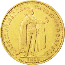 HUNGARY, 10 Korona, 1898, Kormoczbanya, KM #485, EF(40-45), Gold, 3.37