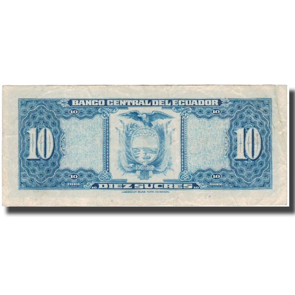 Banconote, Ecuador, 10 Sucres, 1977-04-29, KM:109, MB+