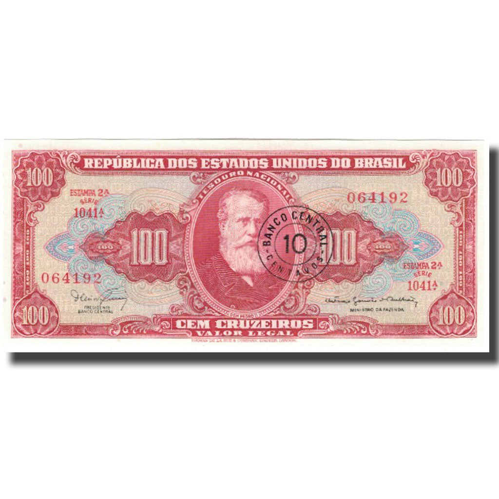 Banknote, Brazil, 10 Centavos on 100 Cruzeiros, KM:185b, UNC(65-70)