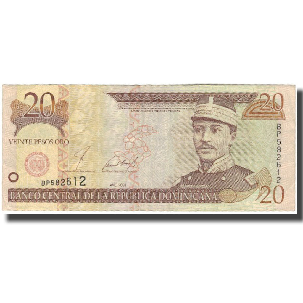 Billete, 20 Pesos Oro, 2001, República Dominicana, KM:169a, BC