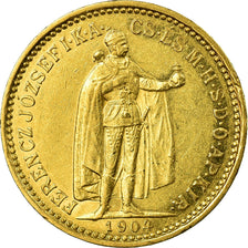 Moneda, Hungría, Franz Joseph I, 10 Korona, 1904, Kormoczbanya, EBC, Oro