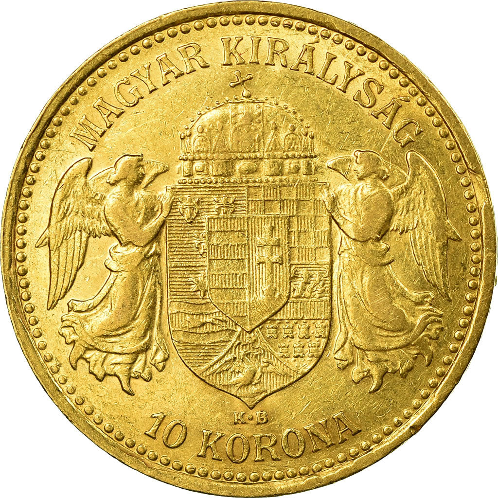 Coin, Hungary, Franz Joseph I, 10 Korona, 1905, Kormoczbanya, AU(55-58), Gold