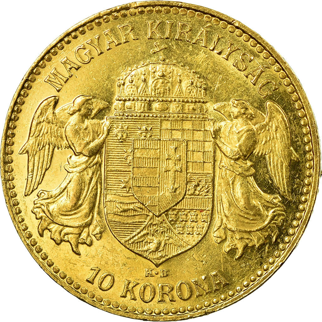 Coin, Hungary, Franz Joseph I, 10 Korona, 1911, Kormoczbanya, AU(55-58), Gold