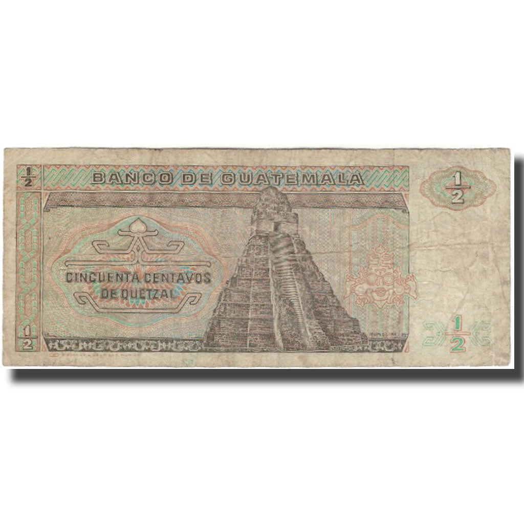 Banknote, Guatemala, 1/2 Quetzal, 1987-01-07, KM:65, VG(8-10)