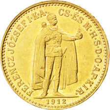 HUNGARY, 10 Korona, 1912, Kormoczbanya, KM #485, AU(55-58), Gold, 3.38
