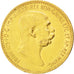 AUSTRIA, 10 Corona, 1908, KM #2810, AU(55-58), Gold, 19, 3.38