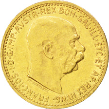 AUSTRIA, 10 Corona, 1910, KM #2816, AU(55-58), Gold, 19, 3.37