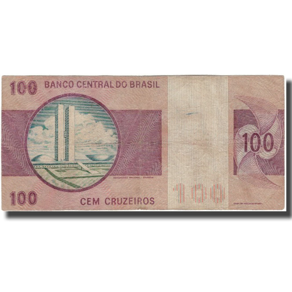 Banknote, Brazil, 100 Cruzeiros, KM:195Aa, VF(20-25)