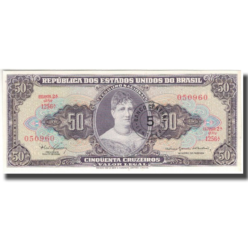 Banknote, Brazil, 5 Centavos on 50 Cruzeiros, KM:184a, UNC(65-70)