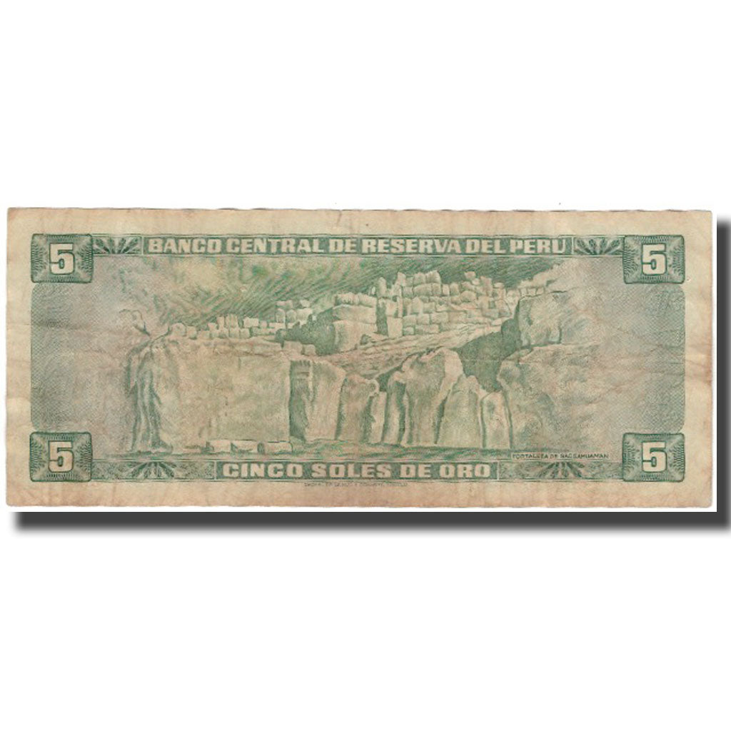 Banknote, Peru, 5 Soles De Oro, 1971-09-09, KM:99b, VF(20-25)