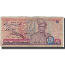 Banknote, Zaire, 50 Zaïres, 1982-11-24, KM:28a, VF(20-25)