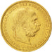 AUSTRIA, 10 Corona, 1897, KM #2805, AU(55-58), Gold, 19, 3.36