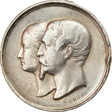 France, Medal, Naissance de Napoléon IV, Quinaire, 1856, AU(50-53), Silver