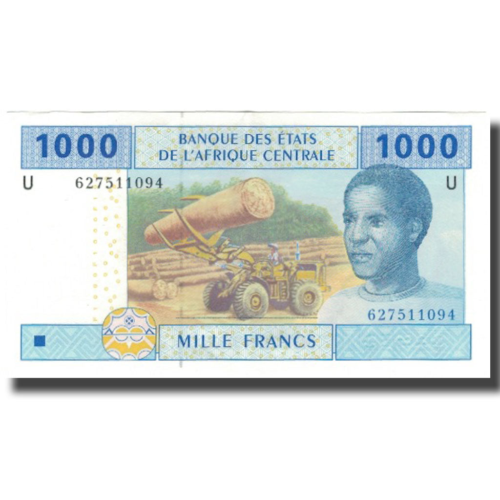 Banknote, Central African States, 1000 Francs, 2002, KM:207U, AU(50-53)