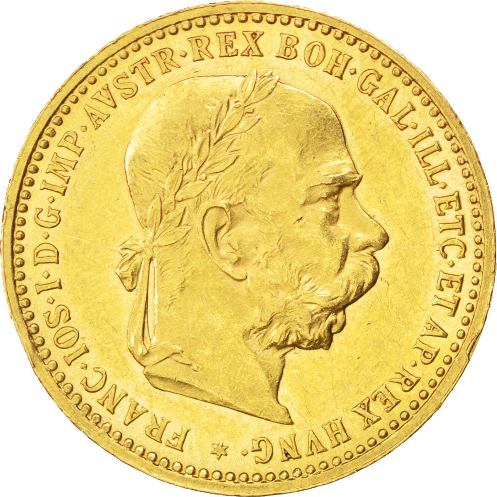 AUSTRIA, 10 Corona, 1906, KM #2805, AU(55-58), Gold, 19, 3.37
