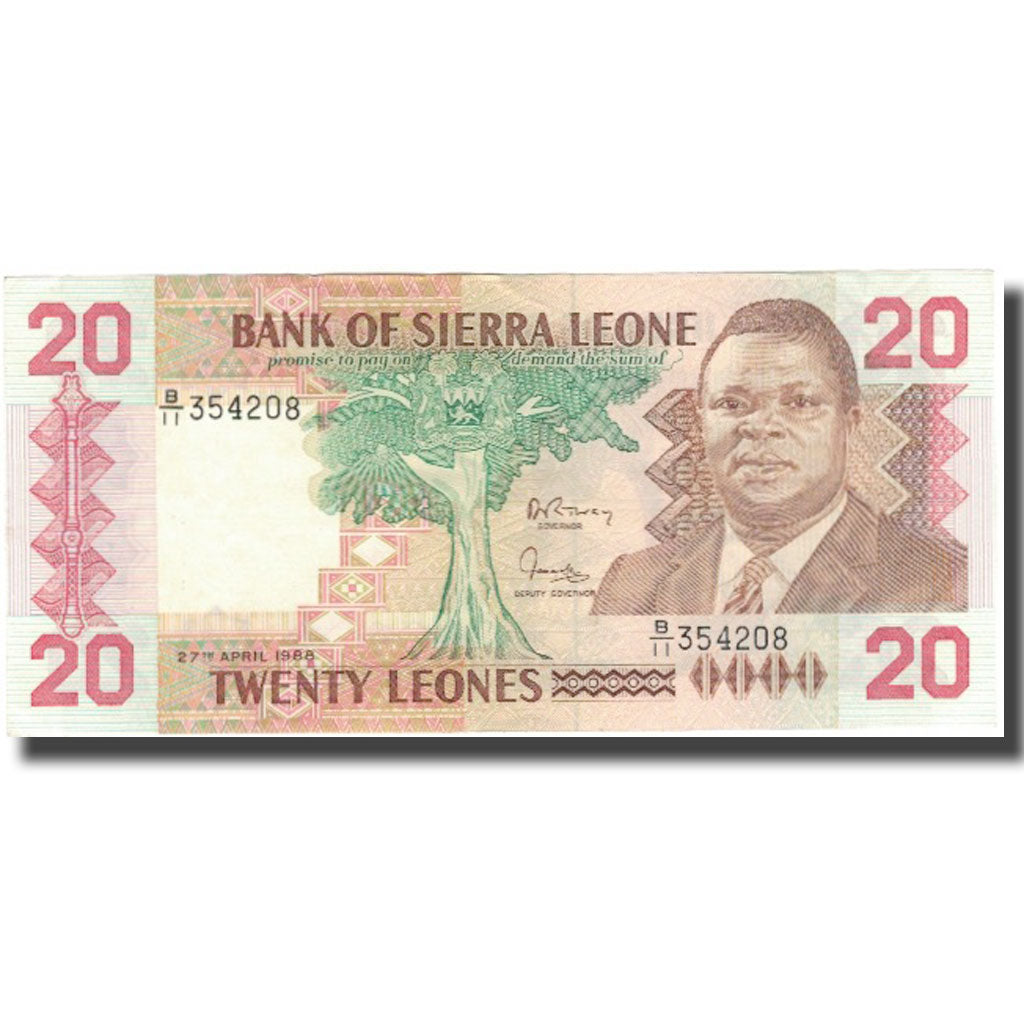 Banknote, Sierra Leone, 20 Leones, 1988-04-27, KM:16, AU(50-53)