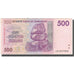 Biljet, Zimbabwe, 500 Dollars, 2007, KM:70, TTB
