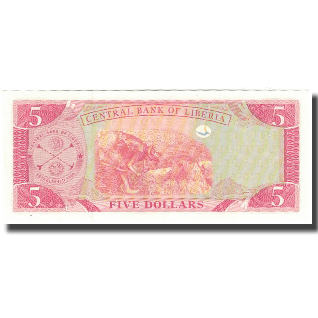 Billete, 5 Dollars, Liberia, UNC