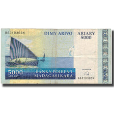 Biljet, Madagascar, 5000 Ariary, KM:91b, B+
