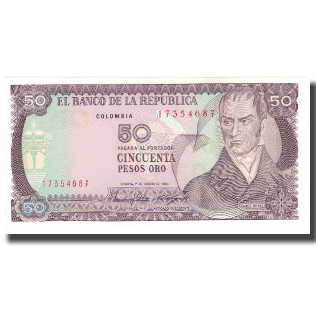 Banknote, Colombia, 50 Pesos Oro, 1986-01-01, KM:425b, UNC(63)