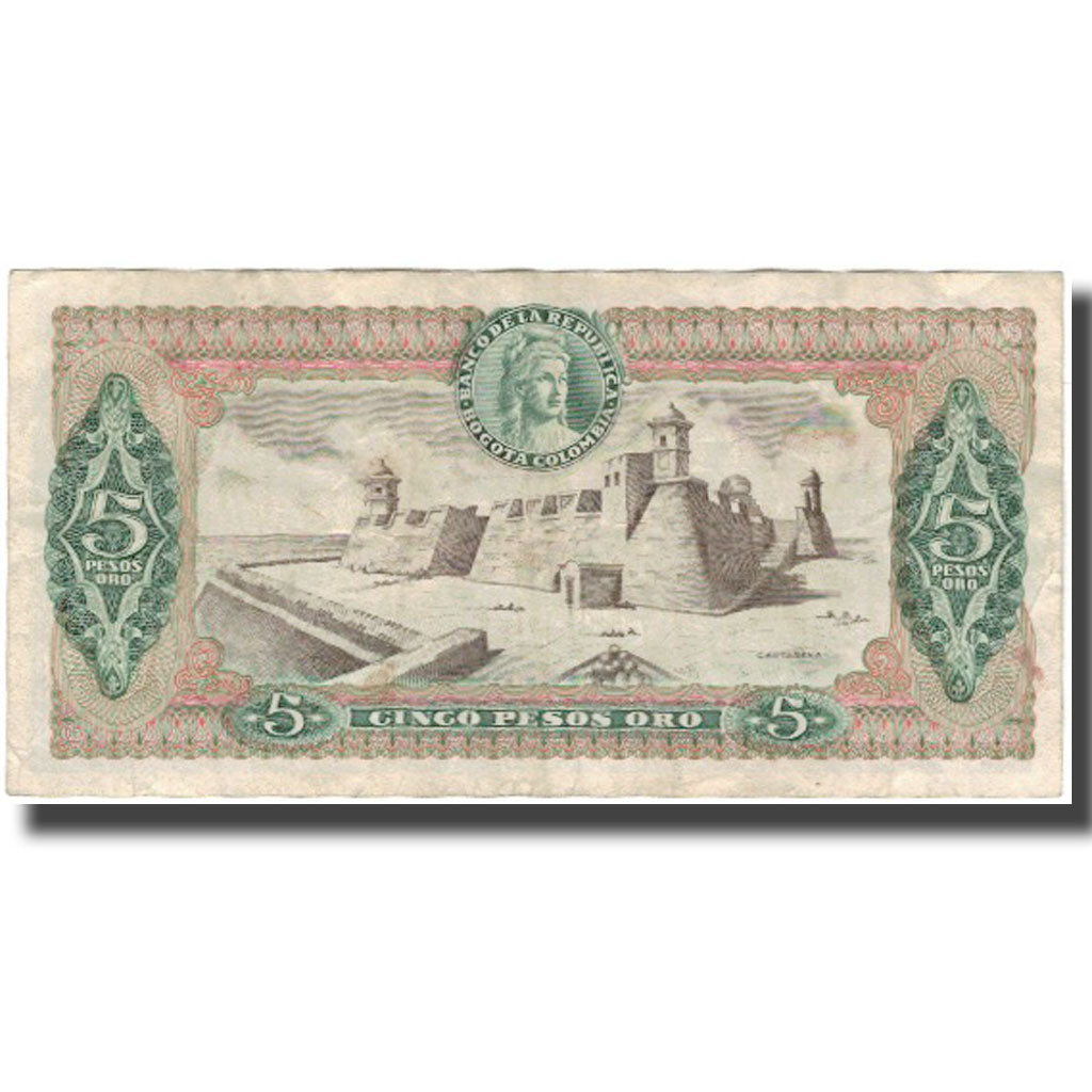 Banknot, Colombia, 5 Pesos Oro, 1973-01-01, KM:406e, VF(20-25)