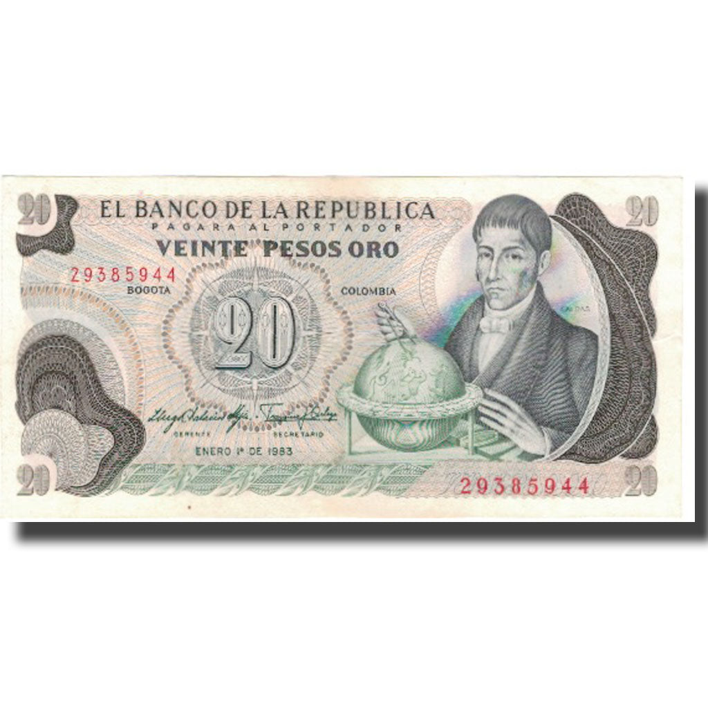 Banknote, Colombia, 20 Pesos Oro, 1983-01-01, KM:409d, AU(55-58)