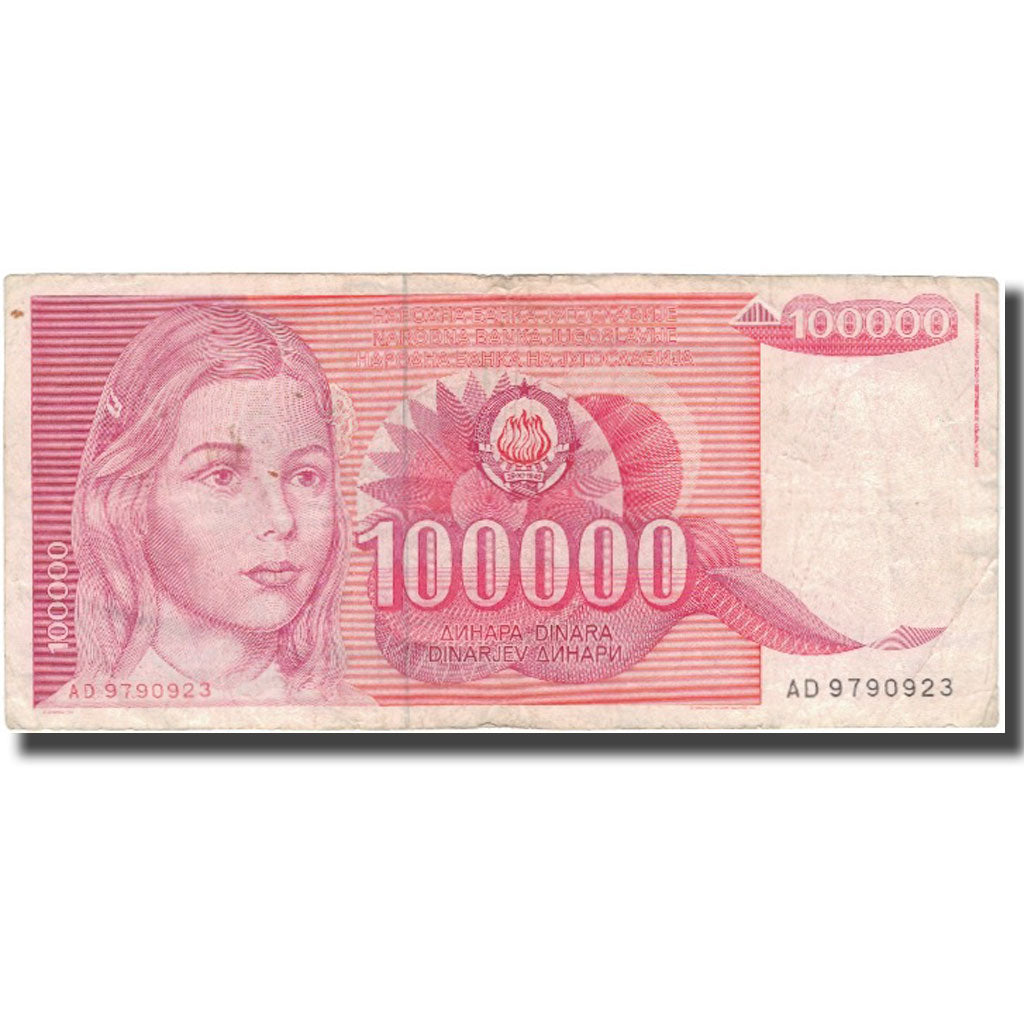 Banknote, Yugoslavia, 100,000 Dinara, 1989, KM:97, F(12-15)