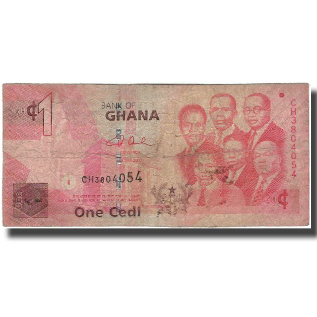 Nota, Gana, 1 Cedi, 2007-07-01, KM:37a, VG(8-10)