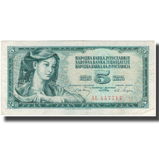 Banknote, Yugoslavia, 5 Dinara, 1968, KM:81b, EF(40-45)