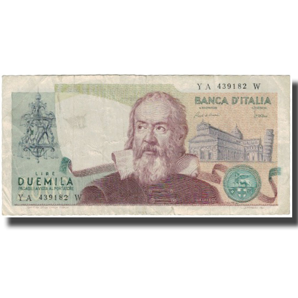 Biljet, Italië, 2000 Lire, KM:103c, B