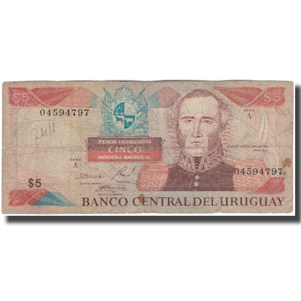 Banknote, Uruguay, 5 Pesos Uruguayos, KM:73Aa, VG(8-10)