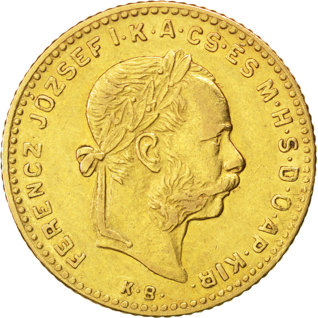 Ungheria, Franz Joseph I, 4 Forint 10 Francs, 1888, Kremnitz, BB+, Oro, KM:466