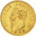 ITALY, 10 Lire, 1863, Torino, KM #9.3, EF(40-45), Gold, 19, 3.18