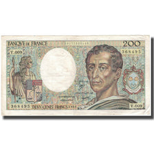 França, 200 Francs, Montesquieu, 1982, VF(20-25), Fayette:70.2, KM:155a