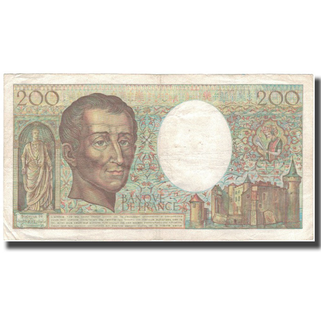 France, 200 Francs, Montesquieu, 1982, VF(20-25), Fayette:70.2, KM:155a