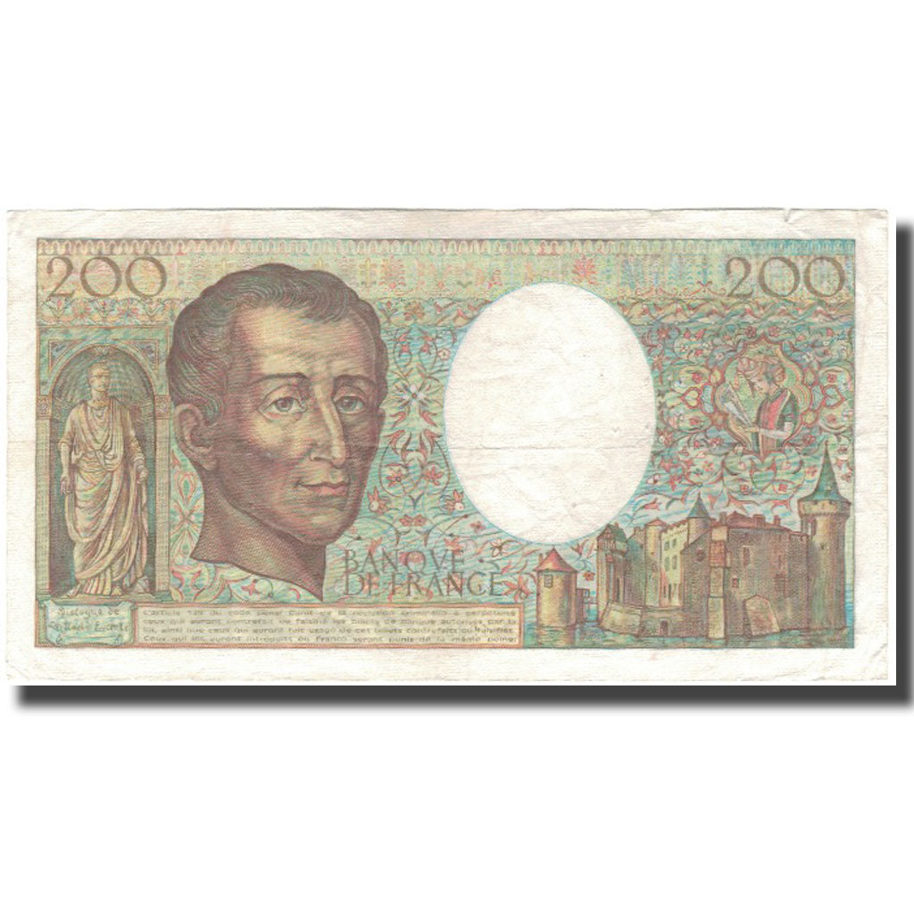 France, 200 Francs, Montesquieu, 1982, VF(20-25), Fayette:70.2, KM:155a