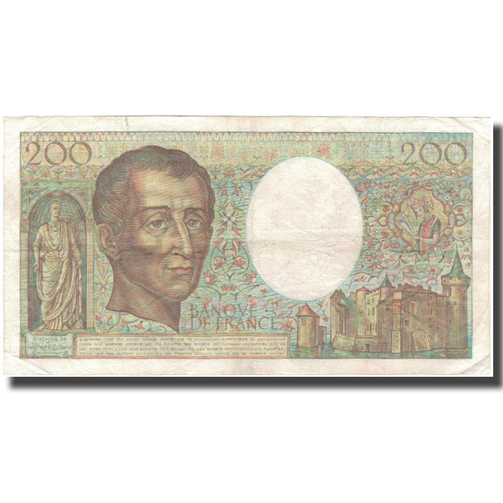 France, 200 Francs, Montesquieu, 1982, VF(20-25), Fayette:70.2, KM:155a