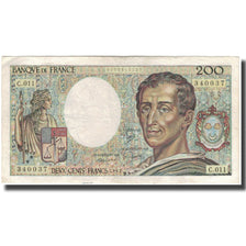 France, 200 Francs, Montesquieu, 1982, VF(20-25), Fayette:70.2, KM:155a
