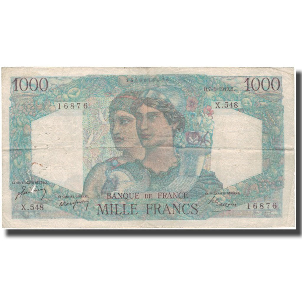 Frankreich, 1000 Francs, Minerve et Hercule, 1949-04-07, SGE, Fayette:41.26