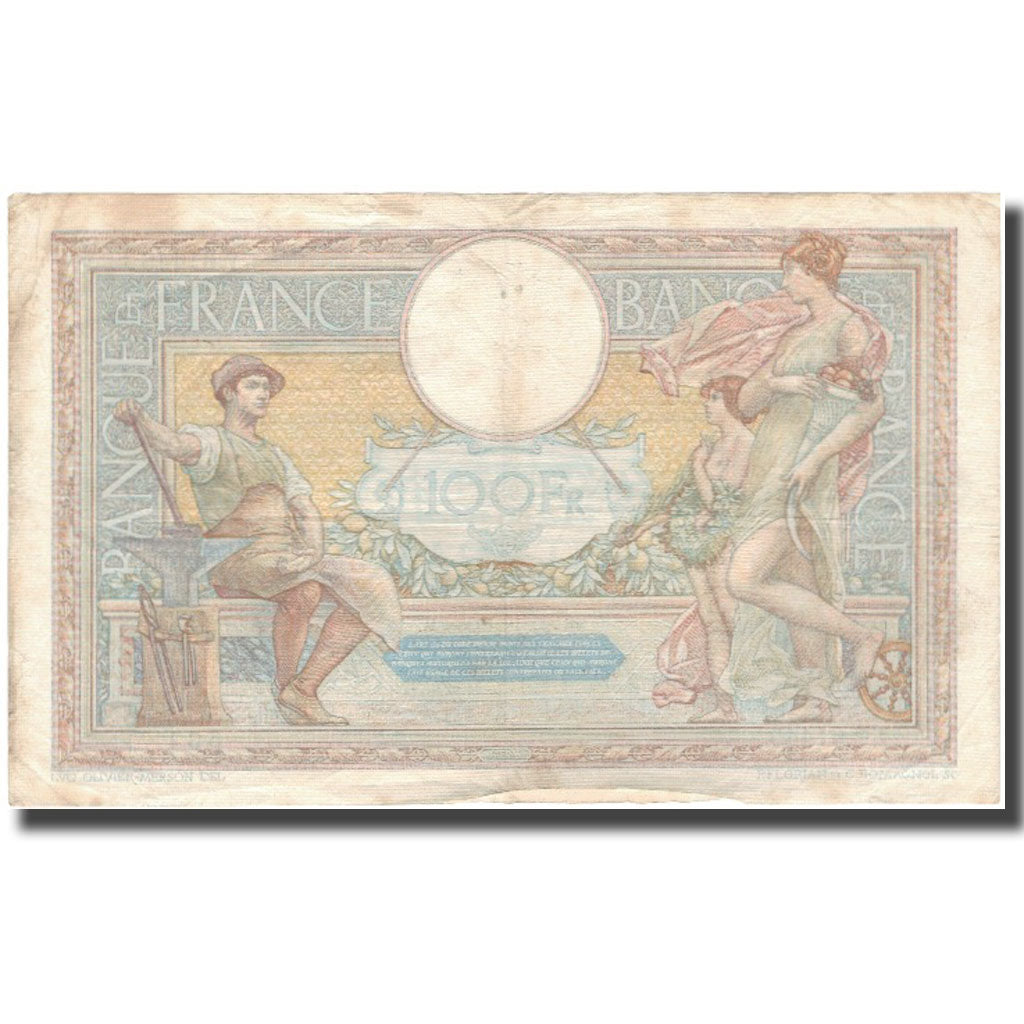 França, 100 Francs, Luc Olivier Merson, 1938-10-20, VF(20-25), Fayette:25.32